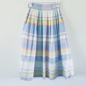 Vintage Woolrich cotton plaid pleated a-line skirt